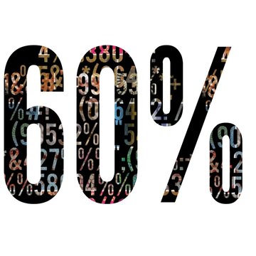 Special 60 percent off icon design. Sale discount tag label for product, super shop, showroom, restaurant, spa, saloon etc. Limited time offer banner with specific amount of discount for any occasion