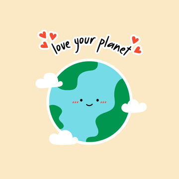Saving environment, save clean planet and net zero. Happy Earth Day! Vector eco illustration for social poster, banner or card on the theme of saving the planet. Modern cartoon flat style illustration