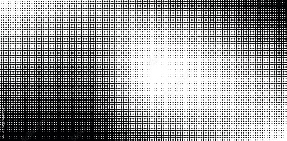 Fototapete Medium dots halftone vector background. Overlay texture. The halftone texture is monochrome. Vector background