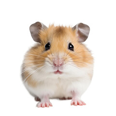 Front view close up of Hamster animal isolated on transparent background