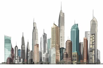 Fototapeta premium The illustration of skyscrapers, AI contents by Midjourney