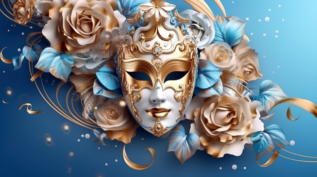 venetian carnival mask , generative ai