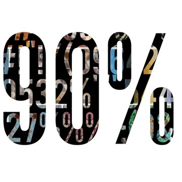 Special 90 percent off icon design. Sale discount tag label for product, super shop, showroom, restaurant, spa, saloon etc. Limited time offer banner with specific amount of discount for any occasion