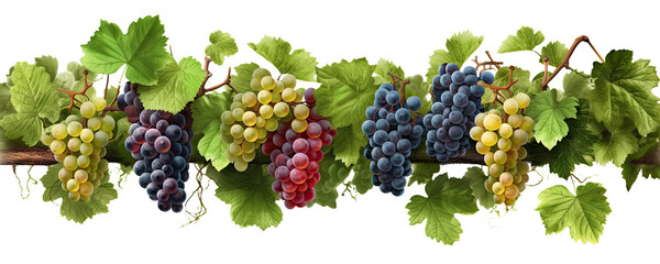 Grapevines isolated on transparent background - Generative AI