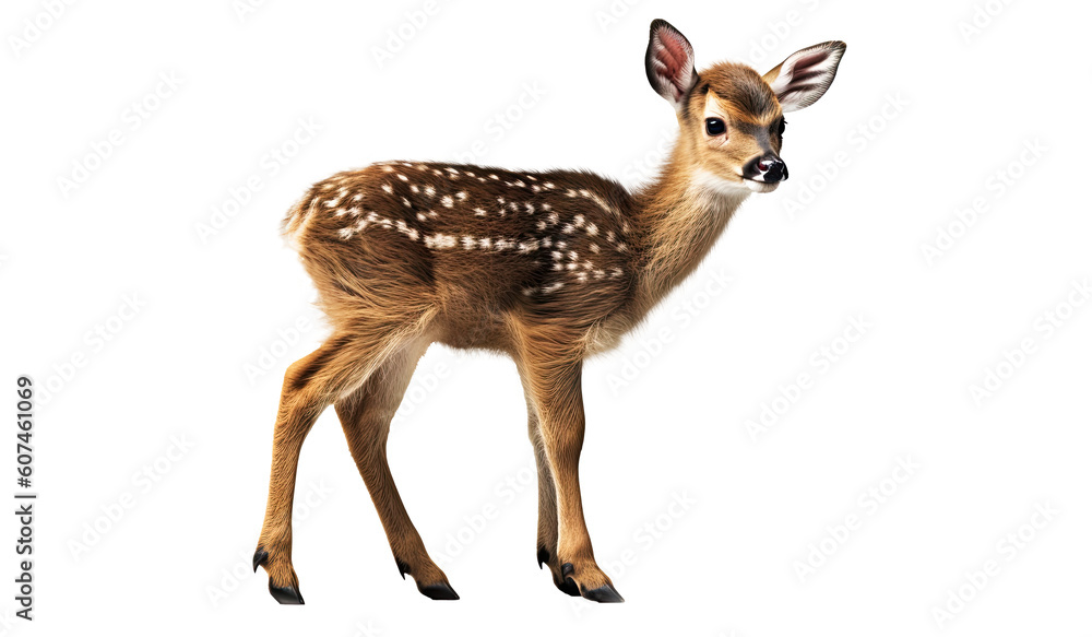 Wall mural a deer isolated on transparent background - generative ai