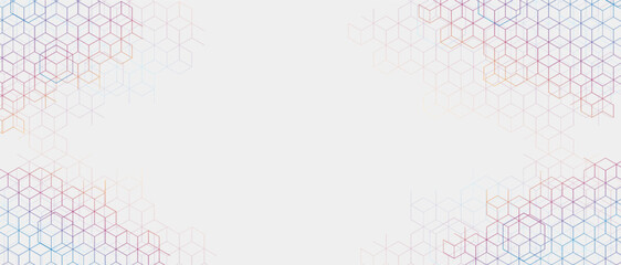 Medical design. Science template, wallpaper or banner. Vector banner design, white background with hexagon pattern