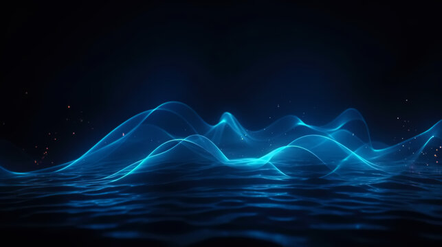 a illustrations of colored energies, vibrations of the sound of music, light waves