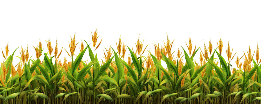 A cornfield isolated on transparent background - Generative AI
