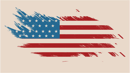 4th of july indenpendent day of united state background grunge style with american flag