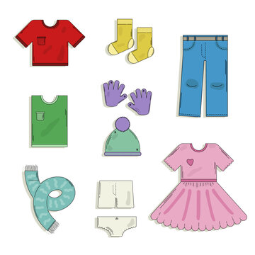 Set of clothes illustration