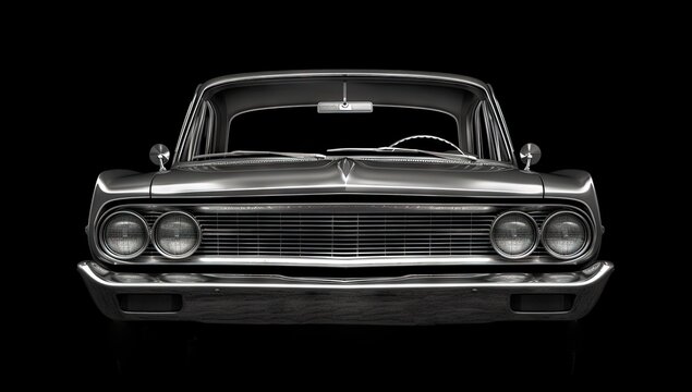 modern vintage car with headlights and fog lamps,vai generated © Fotostockerspb