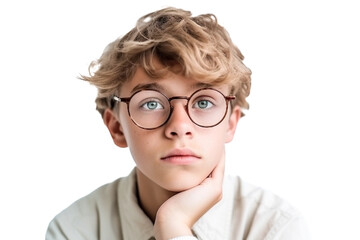 Fototapeta premium Smart schoolboy created with Generative AI technology