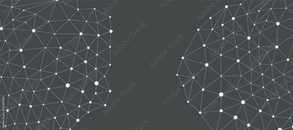 Poster Hexagon Vector illustration of hexagons pattern. Geometric hexagon lines and dots connection banner template.