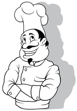 Drawing of a Chef in a White Uniform