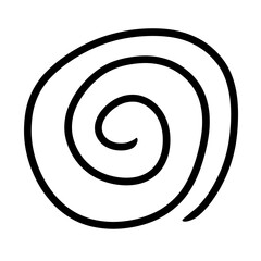 Line in circle form. Single line spiral goes to edge of canvas.