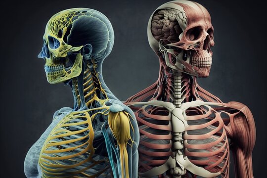 Human skeleton model for medical anatomy science Medical clinic concept