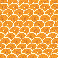 Orange Slices Pattern. Citrus Illustration Element For Background Design