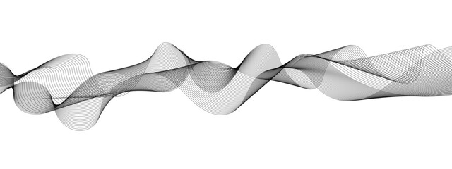 Abstract wavy white and grey curved lines on transparent background. Frequency sound wave lines and technology background, Design for brochure, flyer, banner, template, business wave lines background.