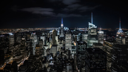 New York City Skyline from The Top of The Rock at Nighttime