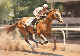 Obraz premium Horse Racing Jockey