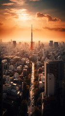 Tokyo City Skyline during Sunset