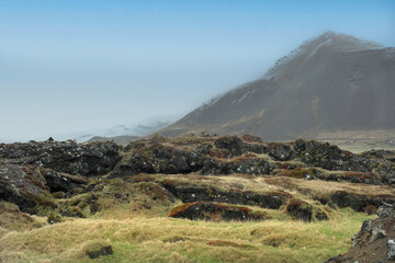 Volcanic landscape of the west part of Iceland