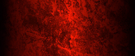 Abstract red background vintage grunge texture. Dark slate background toned classic red color, old vintage distressed bright red paper illustration, red wall scratches, blood Dark Wall Texture.	
