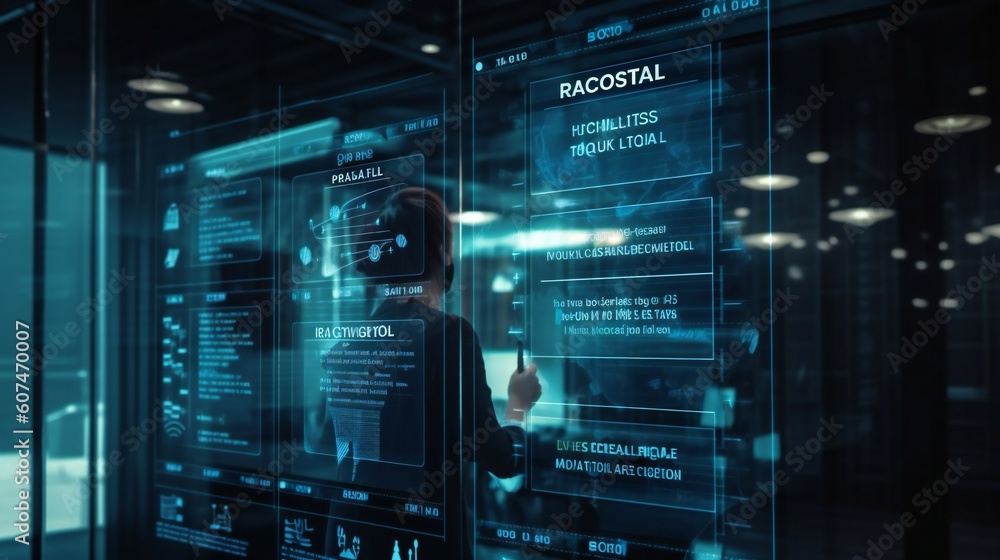 Poster network and internet communication technology concept, data center structure, server racks with tele