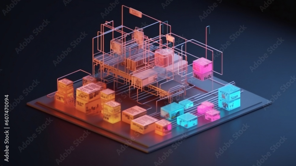 Poster network and internet communication technology concept, data center structure, server racks with tele