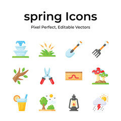 Take a look at this carefully crafted spring vectors, farming, gardening and agriculture icons set