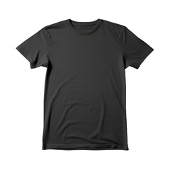 Black plain shortsleeve cotton T-Shirt template isolated on a white background