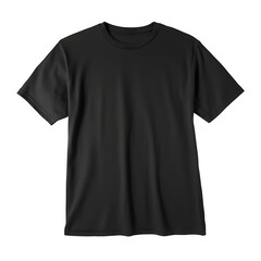 Black plain shortsleeve cotton T-Shirt template isolated on a white background