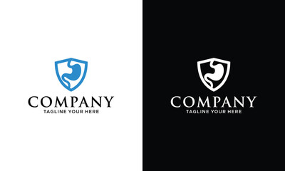 Stomach logo with shield concept