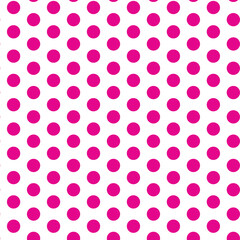 pink big polka dot pattern on white colour background