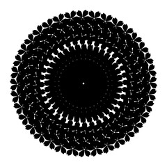 Black and white circle line illustration no. 64

