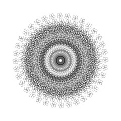 Black and white circle line illustration no. 58
