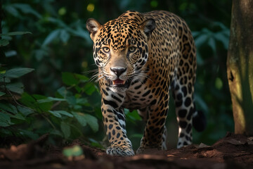 Obraz na płótnie Canvas close up of a leopard image created with ia 