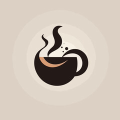 Minimalist Vector Logo for Coffee Lovers: Abstract and Elegant Design