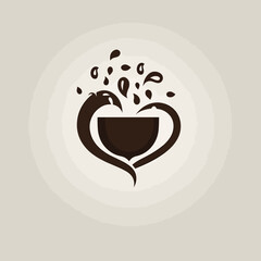 Minimalist Vector Logo for Coffee Lovers: Abstract and Elegant Design