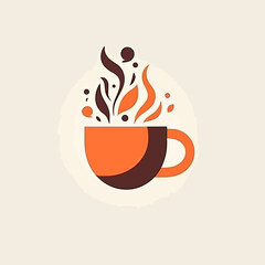Minimalist Vector Logo for Coffee Lovers: Abstract and Elegant Design