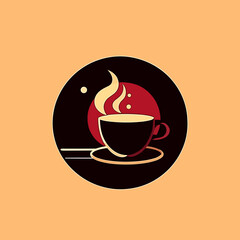 Minimalist Vector Logo for Coffee Lovers: Abstract and Elegant Design
