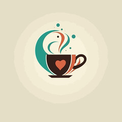 Minimalist Vector Logo for Coffee Lovers: Abstract and Elegant Design