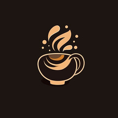 Minimalist Vector Logo for Coffee Lovers: Abstract and Elegant Design