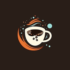 Minimalist Vector Logo for Coffee Lovers: Abstract and Elegant Design