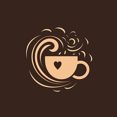 Minimalist Vector Logo for Coffee Lovers: Abstract and Elegant Design