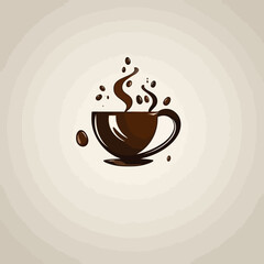 Minimalist Vector Logo for Coffee Lovers: Abstract and Elegant Design