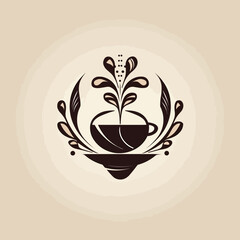 Minimalist Vector Logo for Coffee Lovers: Abstract and Elegant Design