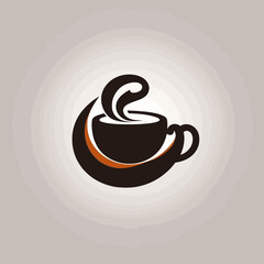 Minimalist Vector Logo for Coffee Lovers: Abstract and Elegant Design