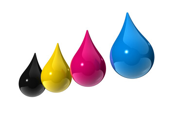 cmyk ink drops