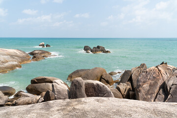 Rocks in the sea at sunny day